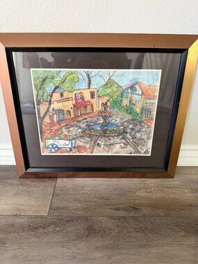 Michelle Gonzalez Watercolor Painting Print - Spanish Village